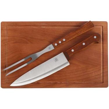 Imagem de Kit churrasco tabua, garfo e faca bel (p55) 258500 - Belfix