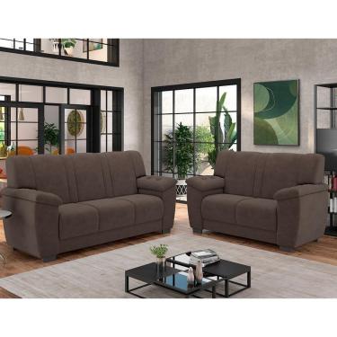 Imagem de Conjunto De Sofá 2 E 3 Lugares Turim Besthouse Marrom