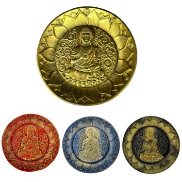 Imagem de Incensário Prato Buda 12 cm em Resina - Escolha a Cor