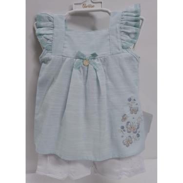 Imagem de Conjunto Bebê Menina Blusa Bordada + Shorts Paraiso 15430-Feminino