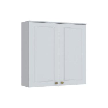 Imagem de Armário Aéreo p/ Cozinha Americana c/ 2 Portas 80cm Branco - Henn