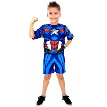 Imagem de Fantasia Capitão America Sem Mascara Heróis - Fantasia Brás , M - 4 A 