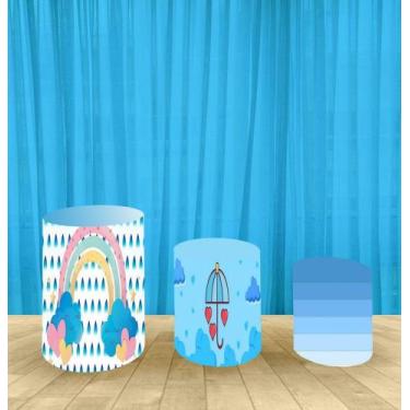 Imagem de Capa Para Trio De Mesas Cilindro Chuva de Amor Kit 3 Capas - Fantasia 