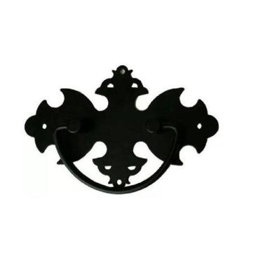 Imagem de Kit 20 Puxadores Medalhão Com Alça Preto - Telis Ferragens