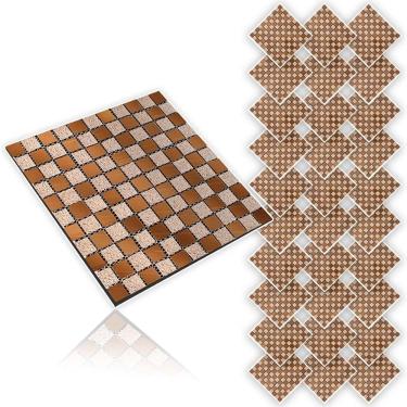 Imagem de Pastilha De Vidro Autocolante Kit 30 Uni Parede Cozinha Banheiro Decorativa Facil Aplicacao Moderna Reforma Requintado