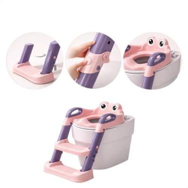 Imagem de Troninho Infantil Redutor de Assento com Escada para Vaso Sanitário An