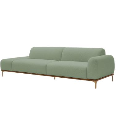 Imagem de Sofá Living Unne 3 Lugares 210cm Terminal Direito Bouclé Verde Claro - Nexta Casa Cor V...