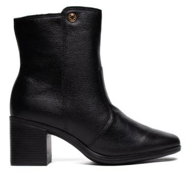 Imagem de Bota Feminina Bebecê Couro Com Pin de Metal Preto, Preto, 35