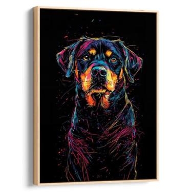 Imagem de Quadro decorativo Rottweiler - Art Canvas, 60 x 40 cm, Natural