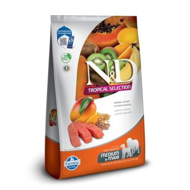 Imagem de N&D Tropical para Cães Adultos de Raças Médias e Grandes Sabor Salmão, Cereais e Frutas...