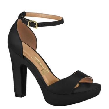 Imagem de Sandalia Feminina Vizzano Salto Grosso Meia Pata 6292117, Preto pelica