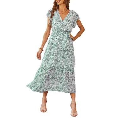 Imagem de Vestido PRETTYGARDEN 2024 Floral Boho Cruzado con Cuello en V Talle Pe