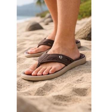 Imagem de Sandália Chinelo Cartago Masculina Conforto Macia, Azul, Vermellho, 40