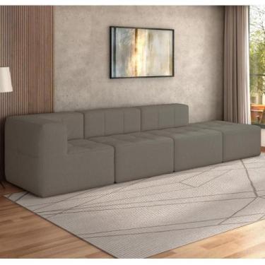Imagem de Sofá Modulado Na Caixa 4 Lugares 308cm Espuma D33 Multimóveis CR45357 