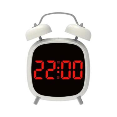 Imagem de Despertador LED Super Alto Com Controle De Voz E Campainha Dupla Para 