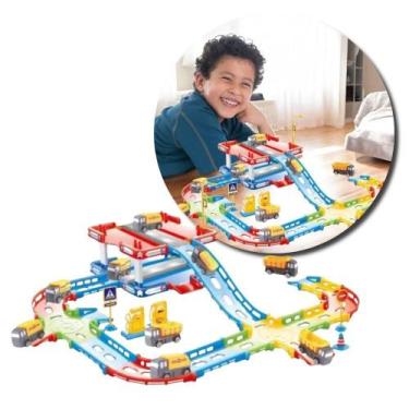Imagem de Brinquedo Pista de Estacionamento Mega Park com 36 Peças e Caminhões p