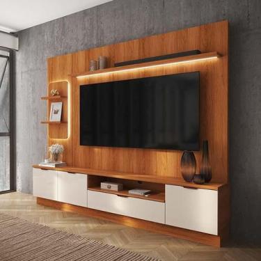Imagem de Estante Home + 1 Torre Sala 225cm Para TV 75 Pol Atenas Lukaliam Jequi