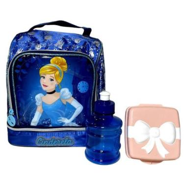 Imagem de Lancheira Escolar Térmica Infantil Princesa Cinderela - Azul - Disney