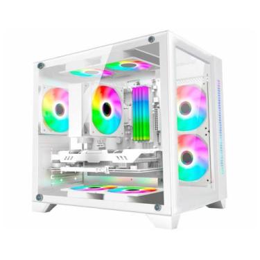 Imagem de Gabinete Gamer K-Mex Space Z1 Branco Vidro Temperado Sem Fan