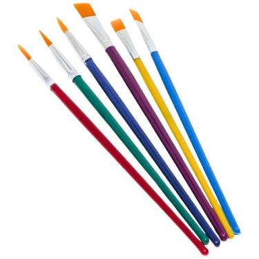 Imagem de Kit Pincel Artístico para Pintura 6 Peças Cores e Tamanhos - BJ POP