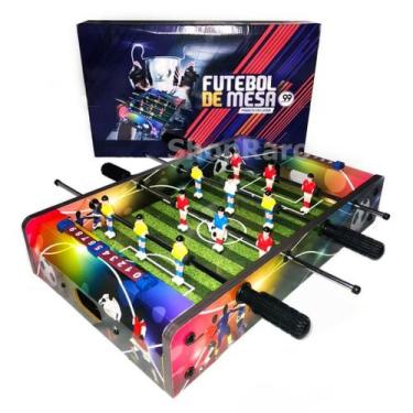 Imagem de Jogo Mesa Pebolim Infantil Futebol De Mesa Totó Portátil - 99 TOYS
