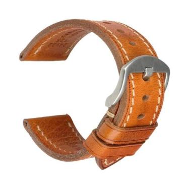 Imagem de Pulseira De Relógio Em Couro Genuíno Feita À Mão Com Fecho Borboleta P
