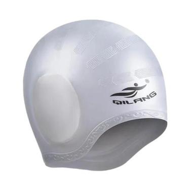 Imagem de Touca De Natação Unissex À Prova d'Água Em Silicone Com Bolsos Para Ou