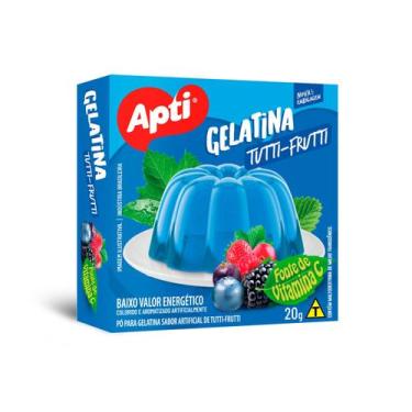 Imagem de Gelatina em Pó Sabor Tutti Frutti 20g Sobremesa Baixa Caloria - Apti
