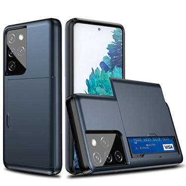 Imagem de Capa de suporte para slots de cartão deslizante para Samsung Galaxy S21 S30 S20 FE Note 20 Ultra 10 9 8 S10 5G S9 S8 Plus S10E S21 Capa Funda, azul marinho, para Galaxy S20 FE 5G