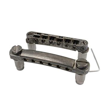 Imagem de Guyker Conjunto de porta-malas de guitarra Tune-O-Matic Bridge and Stop Bar com âncoras e pinos de substituição compatível com LP SG EPI 6 String Electric Guitar Relic