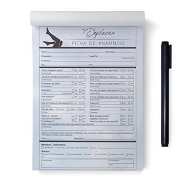Imagem de Bloco 100 Folhas Ficha De Anamnese Depilação/Depiladora