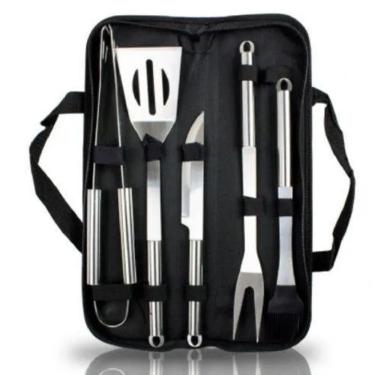 Imagem de Kit Churrasco 5 Peças Em Aço Inox Com Estojo