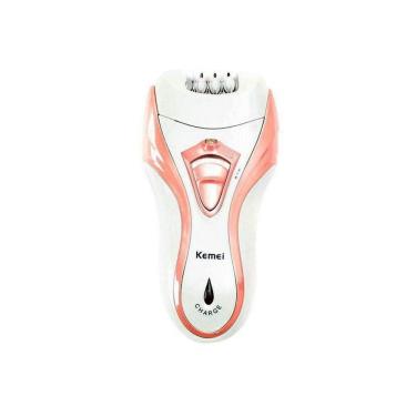 Imagem de Depilador Barbeador Elétrico Lixa Pés Feminino 3 Em 1 Kemei