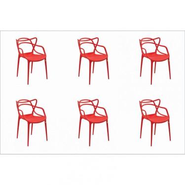Imagem de Conjunto 6 Cadeiras Allegra Rivatti Vermelho