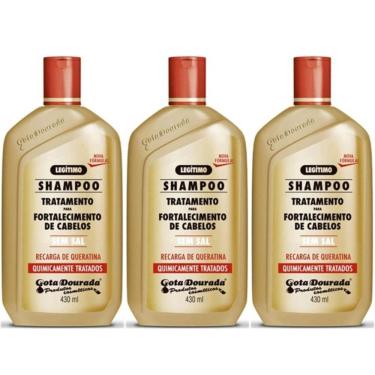 Imagem de Gota Dourada Quimicamente Tratados Shampoo 430ml (Kit C/03)