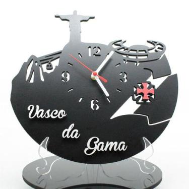 Imagem de Relógio De Parede Decorativo - Vasco 3D Preto - Wvm