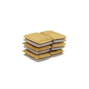 Imagem de Esponjas de esfregão superio metálicas antiarranhões, pacote com 12 unidades, 6 pratas, 6 douradas