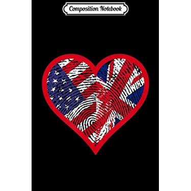 Imagem de Composition Notebook: America and United Kingdom - Two Countries One Heart Gift Journal/Notebook Blank Lined Ruled 6x9 100 Pages