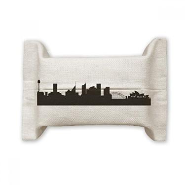 Imagem de Australia City Landmark Sydney Harbour Bridge Suporte de capa de papel para lenços faciais Bolsa de linho de algodão