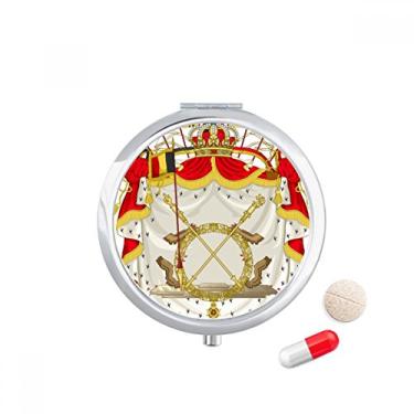 Imagem de Porta-comprimidos com emblema nacional da Bélgica com bolso para remédios