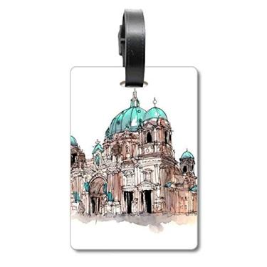 Imagem de Catedral de Berlim na Alemanha Bolsa de Bagagem Etiqueta para Bagagem Etiqueta de Scutcheon