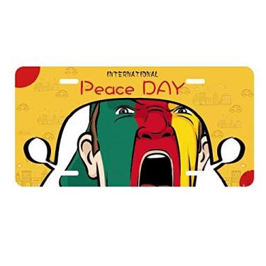 Imagem de DIYthinker Boné com bandeira dos Camarões gritando para placa de carro Decoração Dia da Paz