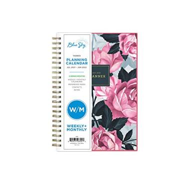 Imagem de Blue Sky Agenda semanal e mensal de ano acadêmico 2021-2022, 12,7 x 20,3 cm, capa flexível fosca, encadernada, rosa Roosevelt (128691)