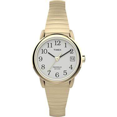 Imagem de Timex Relógio feminino Easy Reader, dourado/branco/dourado/janela, 25MM, Relógio de leitura fácil