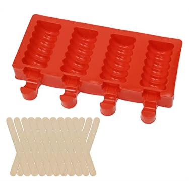 Imagem de Mini Skater 1 peça, 4 cavidades, moldes de silicone, ferramenta para fazer sorvete de doces, forma de suco, barril de picolé, molde faça você mesmo, sobremesa, sorvete com palito de picolé (cor aleatória)
