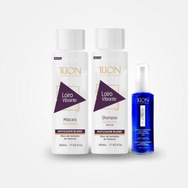 Imagem de Kit Matizador Shampoo, Mascara E Platinum - Tuon