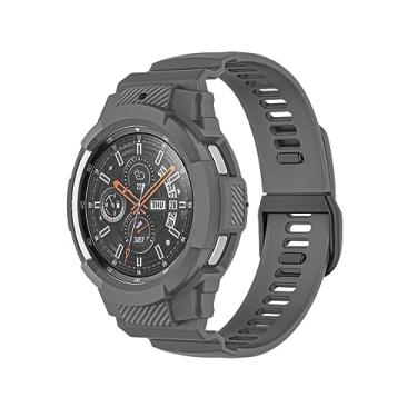 Imagem de WIKUNA para Samsung Galaxy Watch4 Classic Watch TPU Case All-in-One Sports Strap (Cor: Cinza espaço, Tamanho: 42mm)