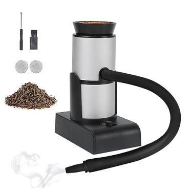 Imagem de Kit de defumador de coquetel com lascas de madeira, kit de infusor de fumaça portátil atualizado para uso interno e defumador de uísque para coquetéis, uísque, carne, queijo, prata, tamanho único