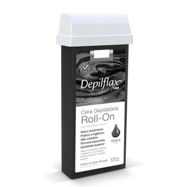 Imagem de Cera Depiladora Roll On Depilflax Negra 100g