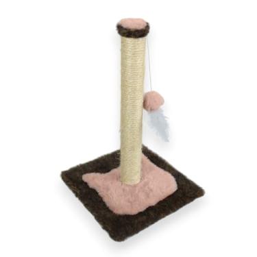 Imagem de Poste Arranhador Sisal Brinquedo com Bolinha Gato Pet Rosa